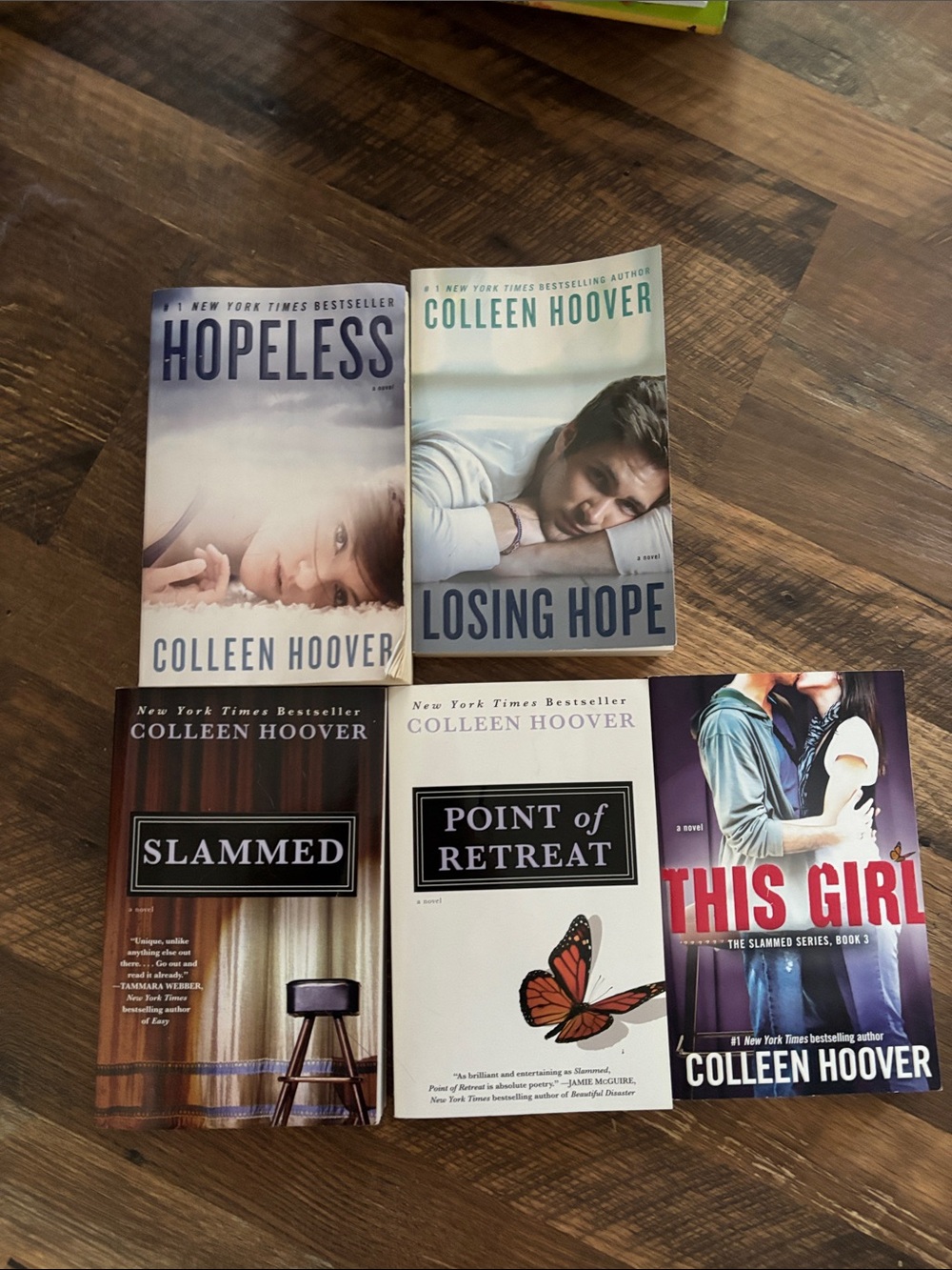 Slammed series, hopeless, losing hope Colleen Hoover books